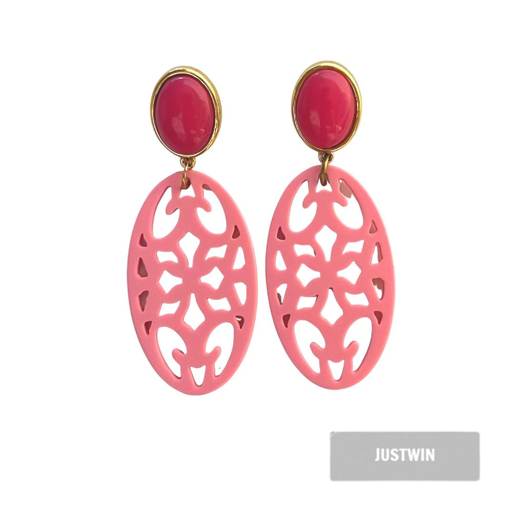 JUSTWIN Laser Cut Oval Rosa Pink
