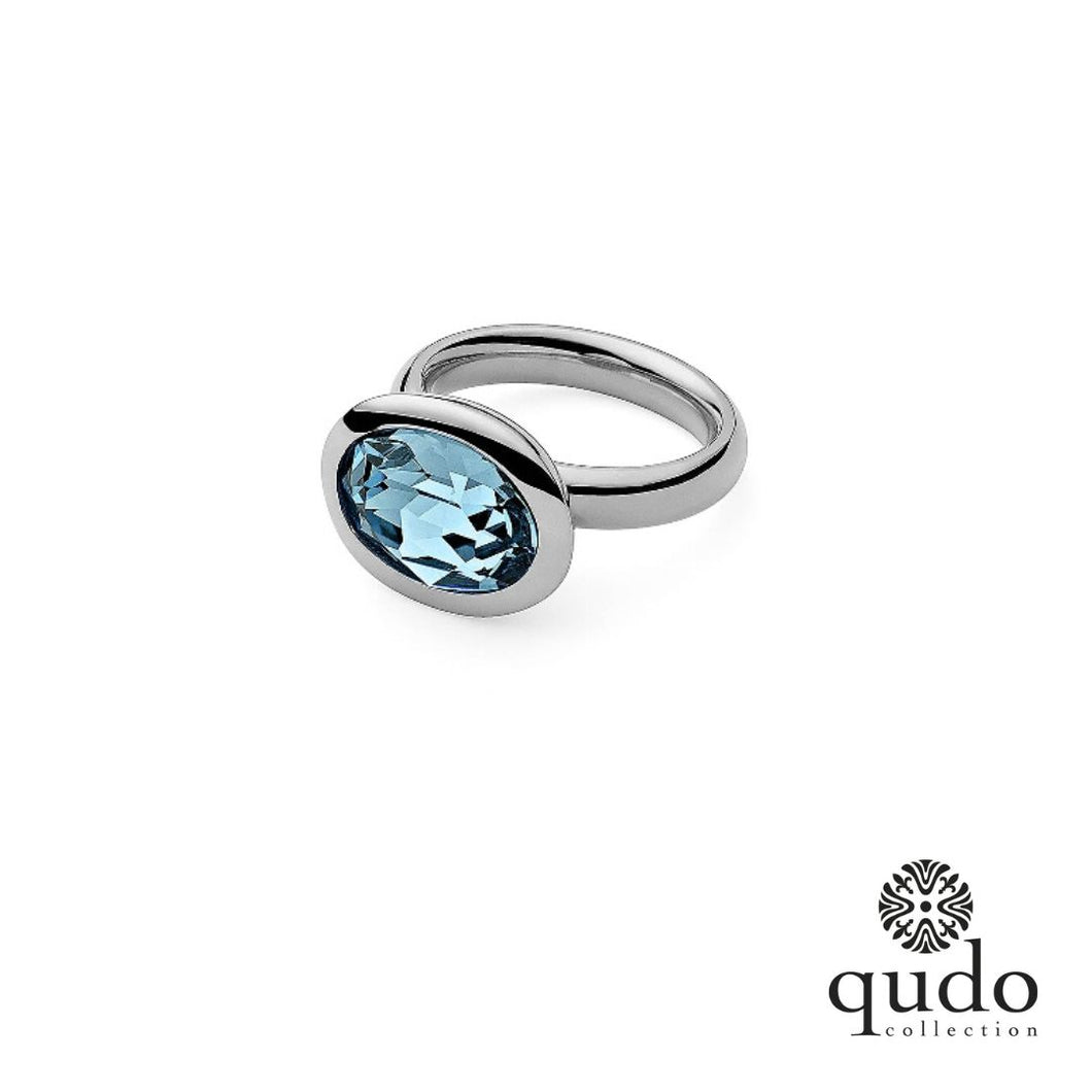 QUDO SALE Tivola Small Silber/Aquamarine Gr.56
