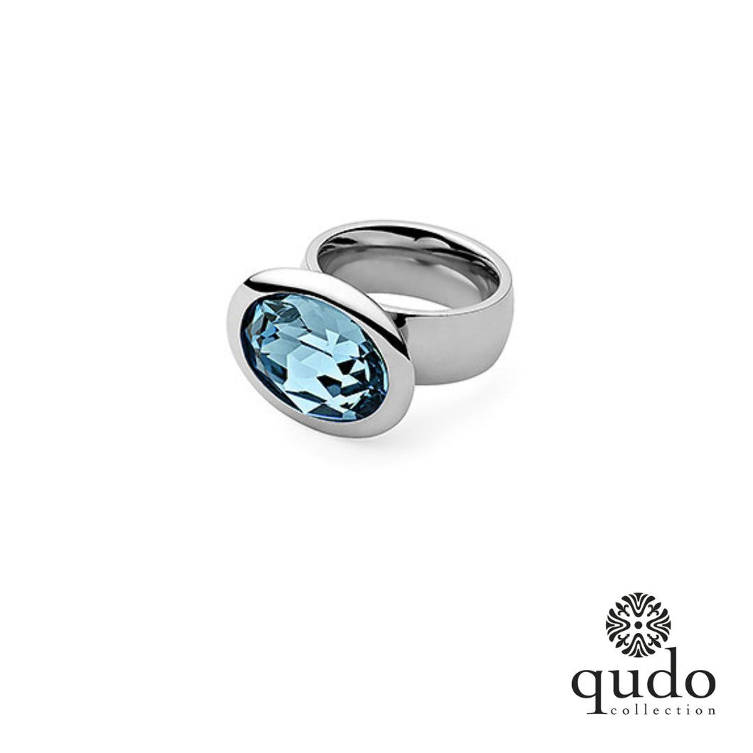 QUDO SALE Tivola Big Silber/ Aquamarine Gr. 60