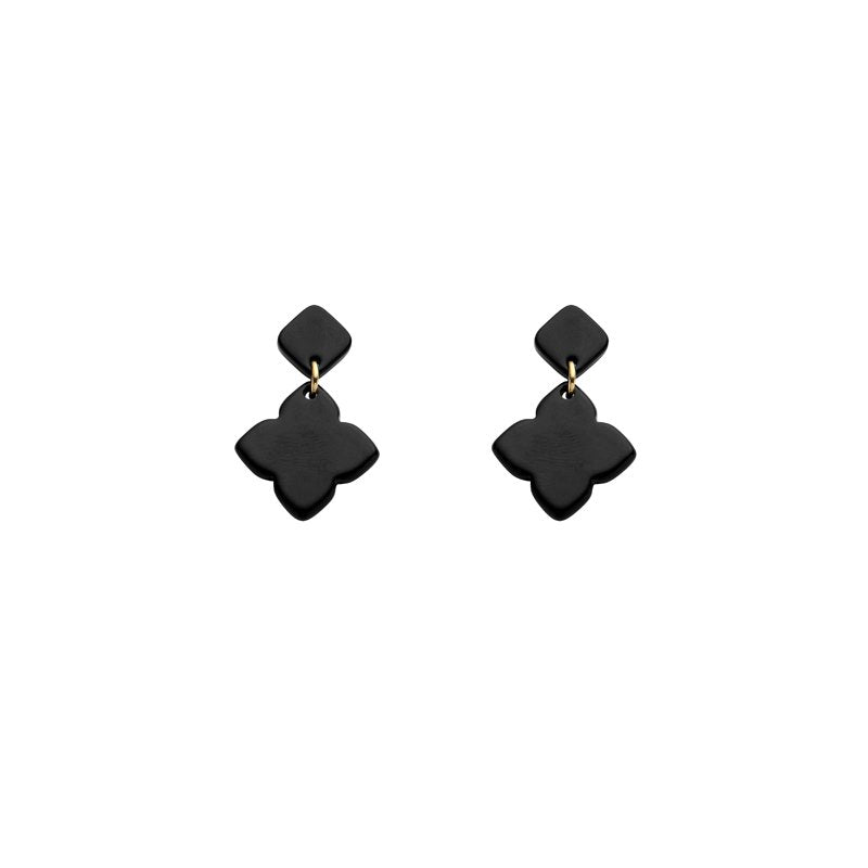 Ohrstecker little Flower Acryl schwarz