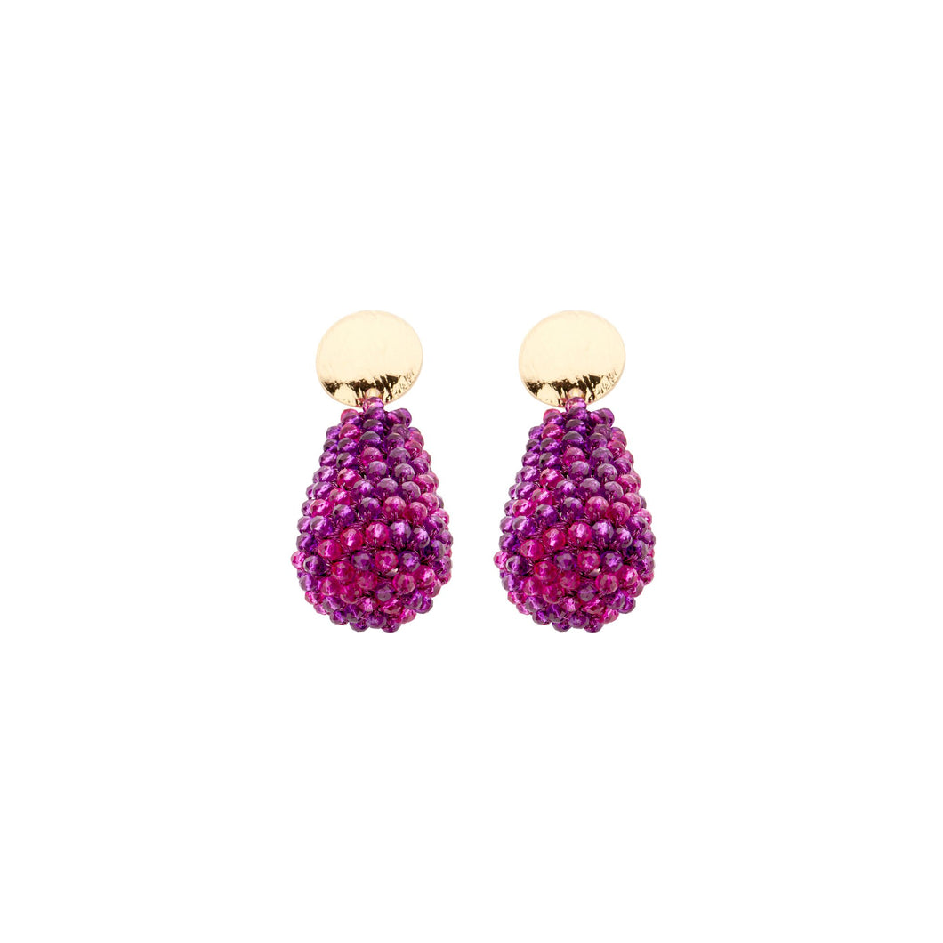 Ohrstecker Perltropfen fuchsia