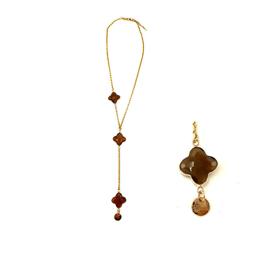 NICOLA HINRICHSEN Kette Glenn Cateye Cognac