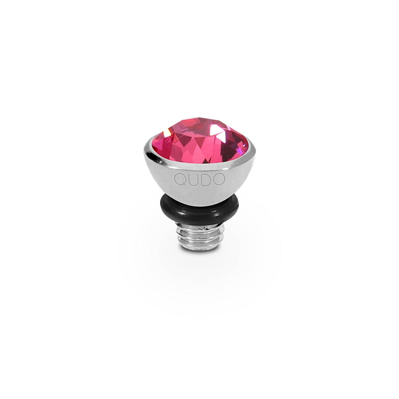 QUDO SALE Aufsatz Bottone 5mm Silber, Indian Pink