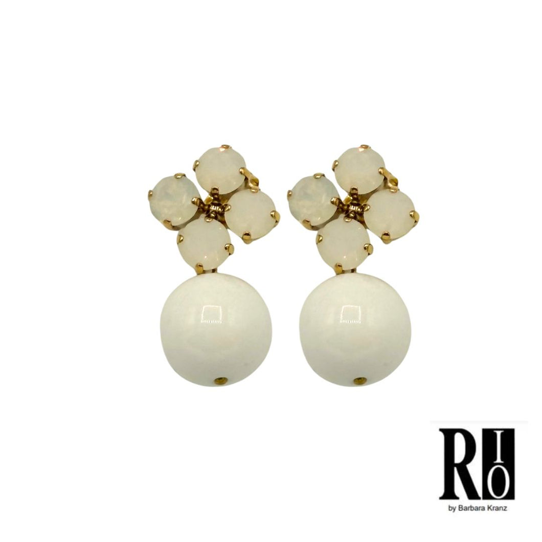 RIO Kugelohrringe weiß