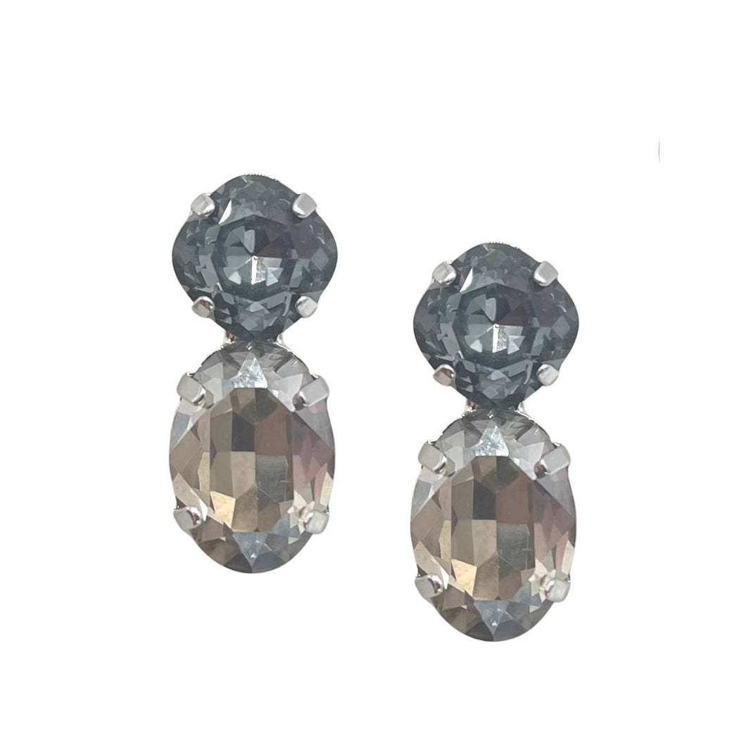 Flora Ohrstecker black diamond-crystal