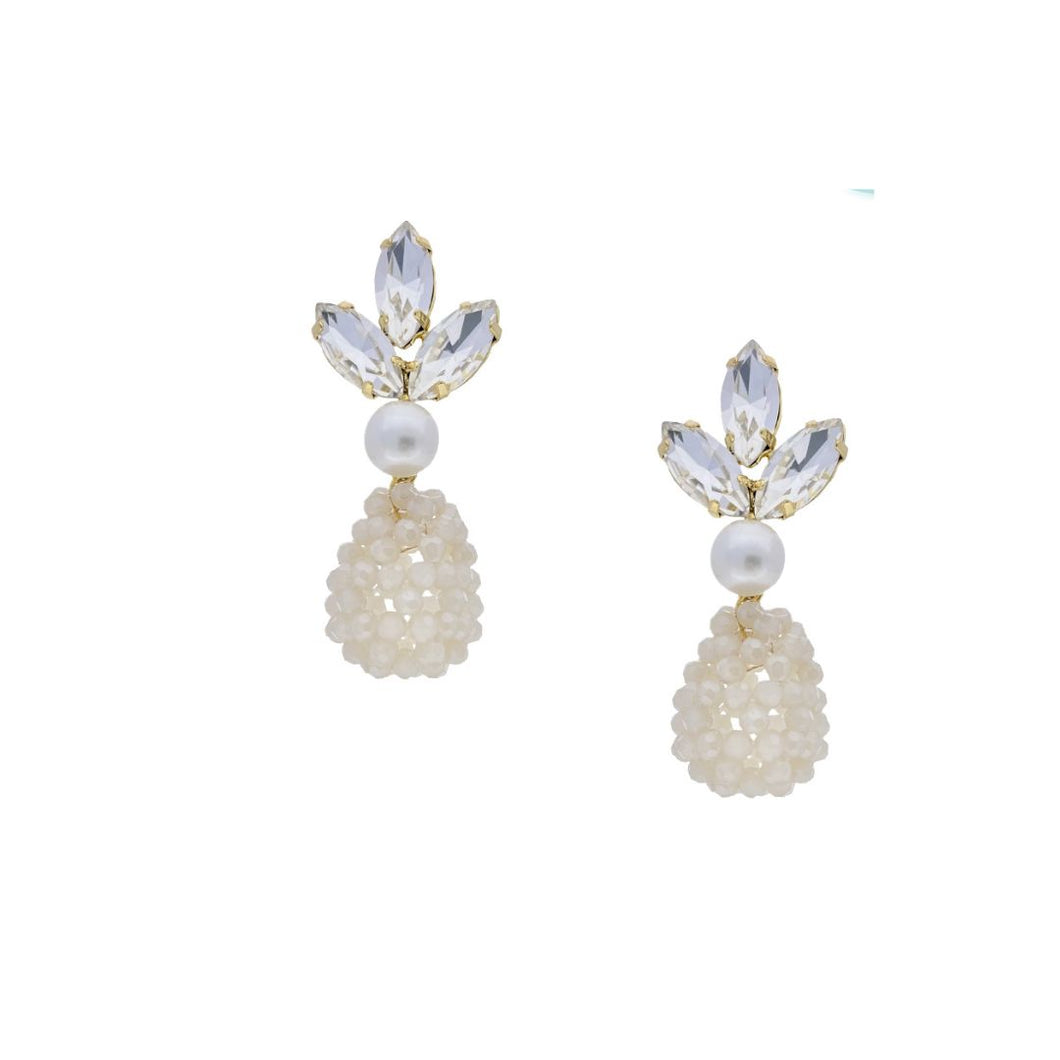 Flora Ohrstecker Crystal Perle perlmutt creme