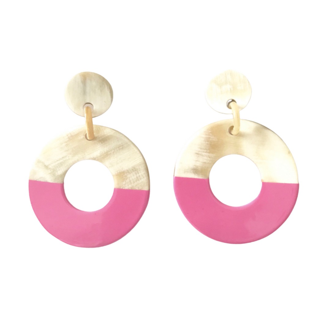 Hornohrringe  HOL-ER Donut 12 Pink
