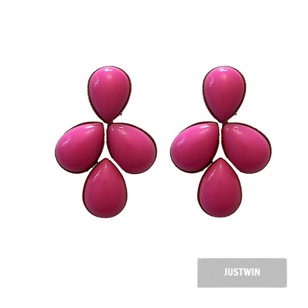 JUSTWIN Cluster Oval Cabouchon pink