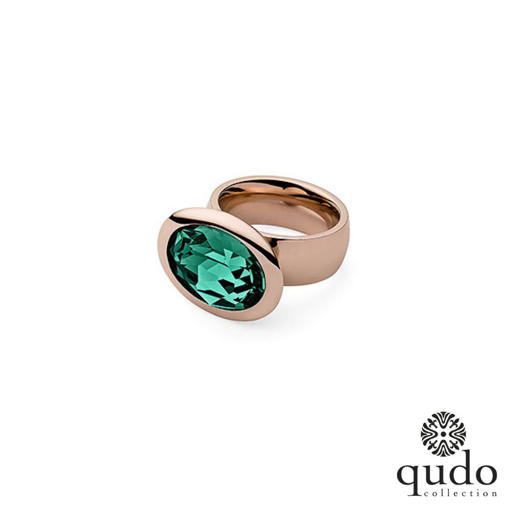 QUDO SALE Tivola Big Roségold/ Emerald Gr. 58