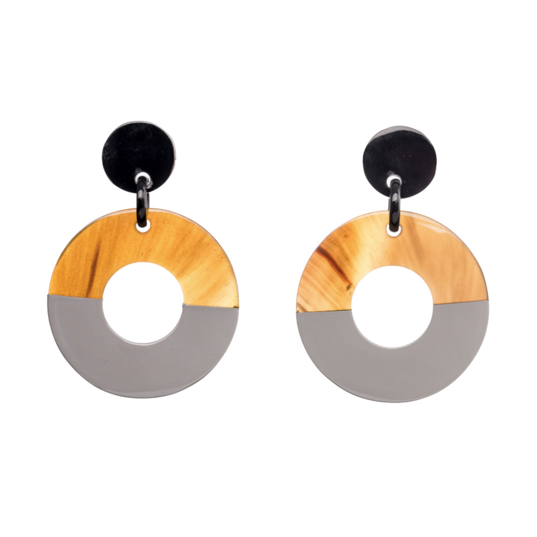 Hornohrringe Clips HOL-ER Donut 13 Grau