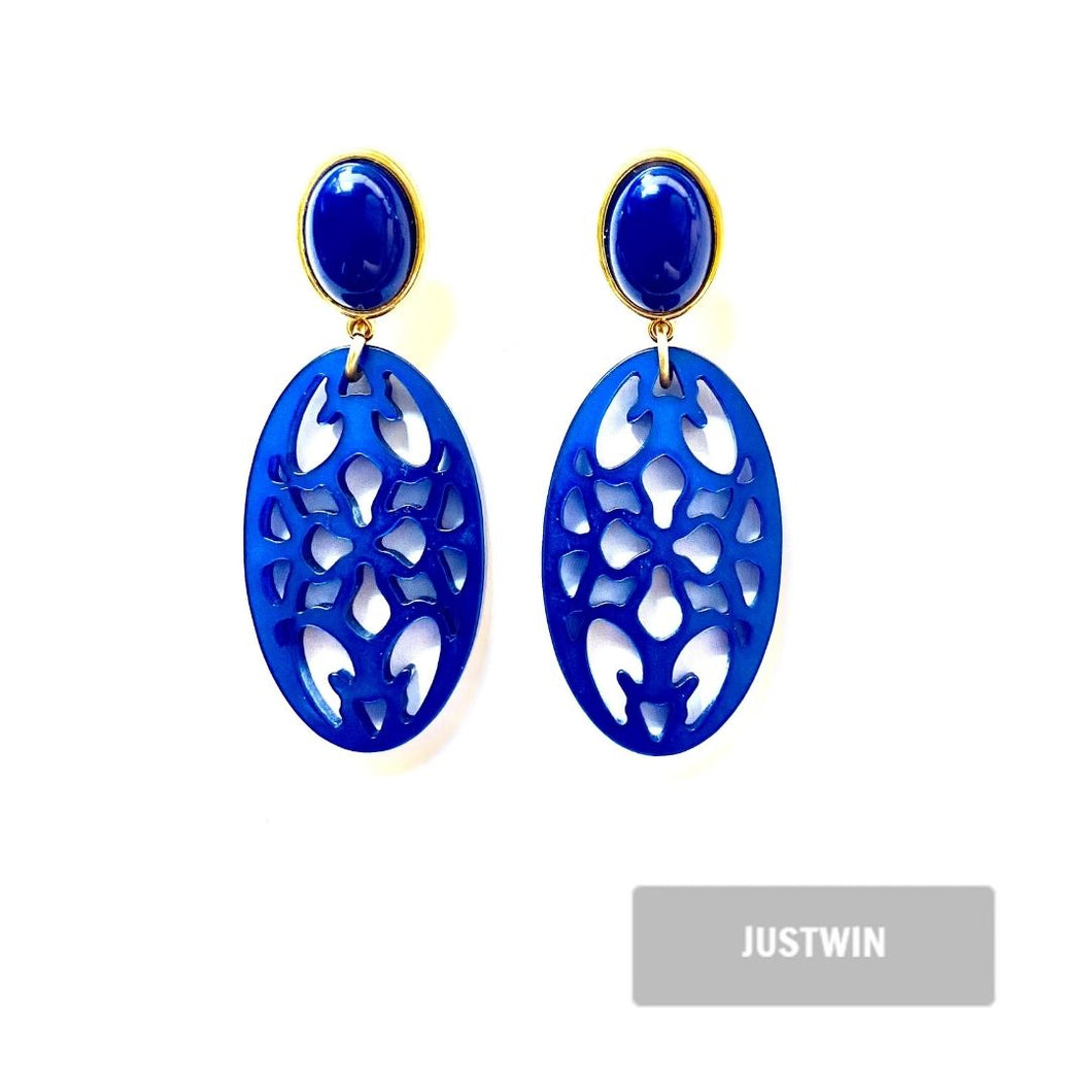 JUSTWIN Laser Cut Oval Royalblau